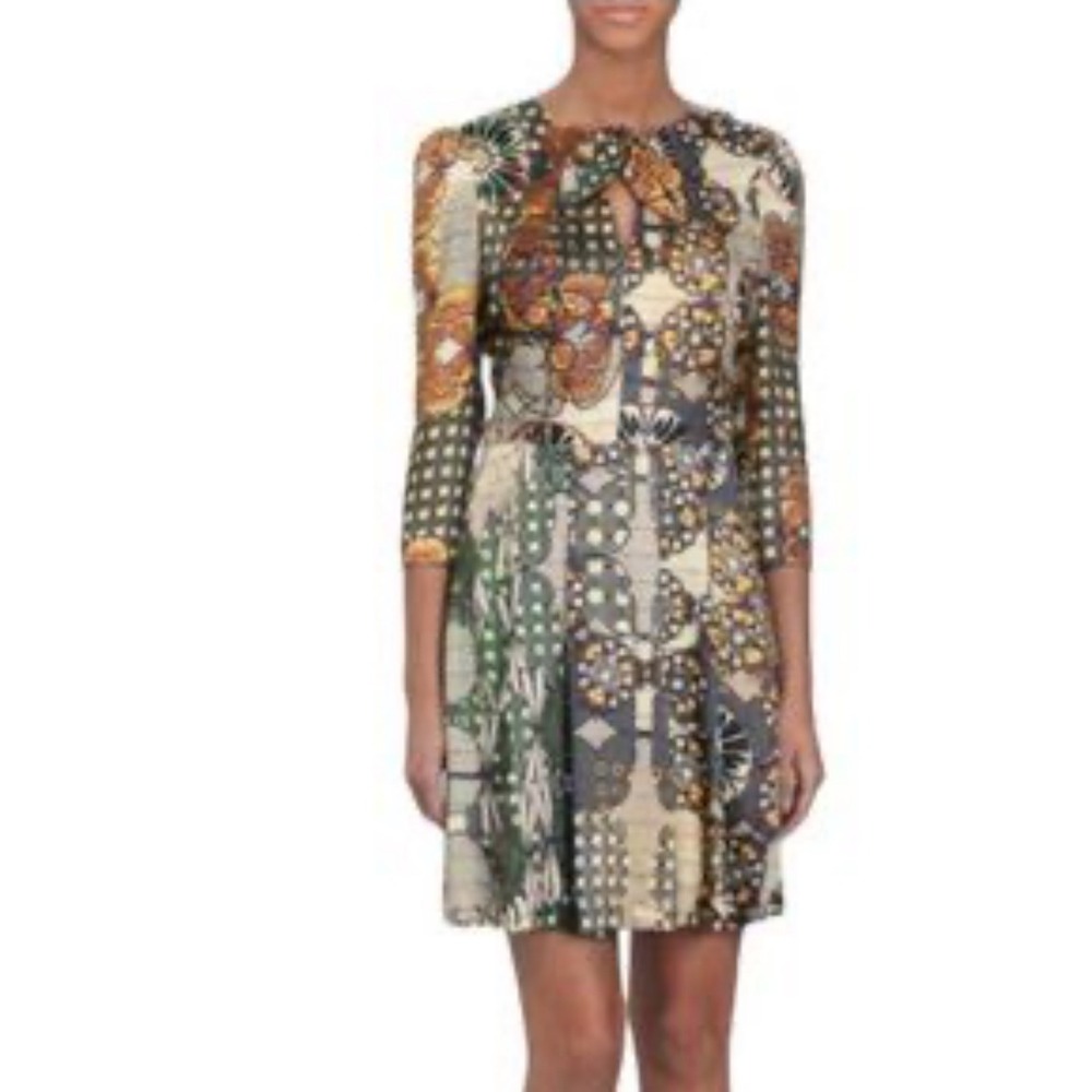 & Other Stories Patchwork Print Midi Dress in Multicolor